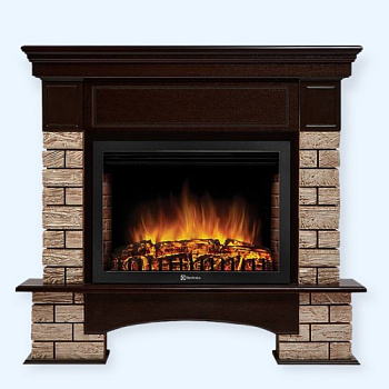 Forte Wood 25 камень коричневый, шпон темный дуб (1292158) Firelight Портал